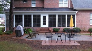 Patio with brick pavers