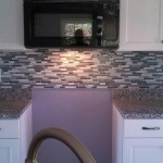 Grey hues tile backsplash