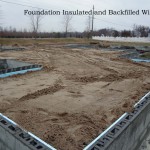 Foundation backfilled with sand text